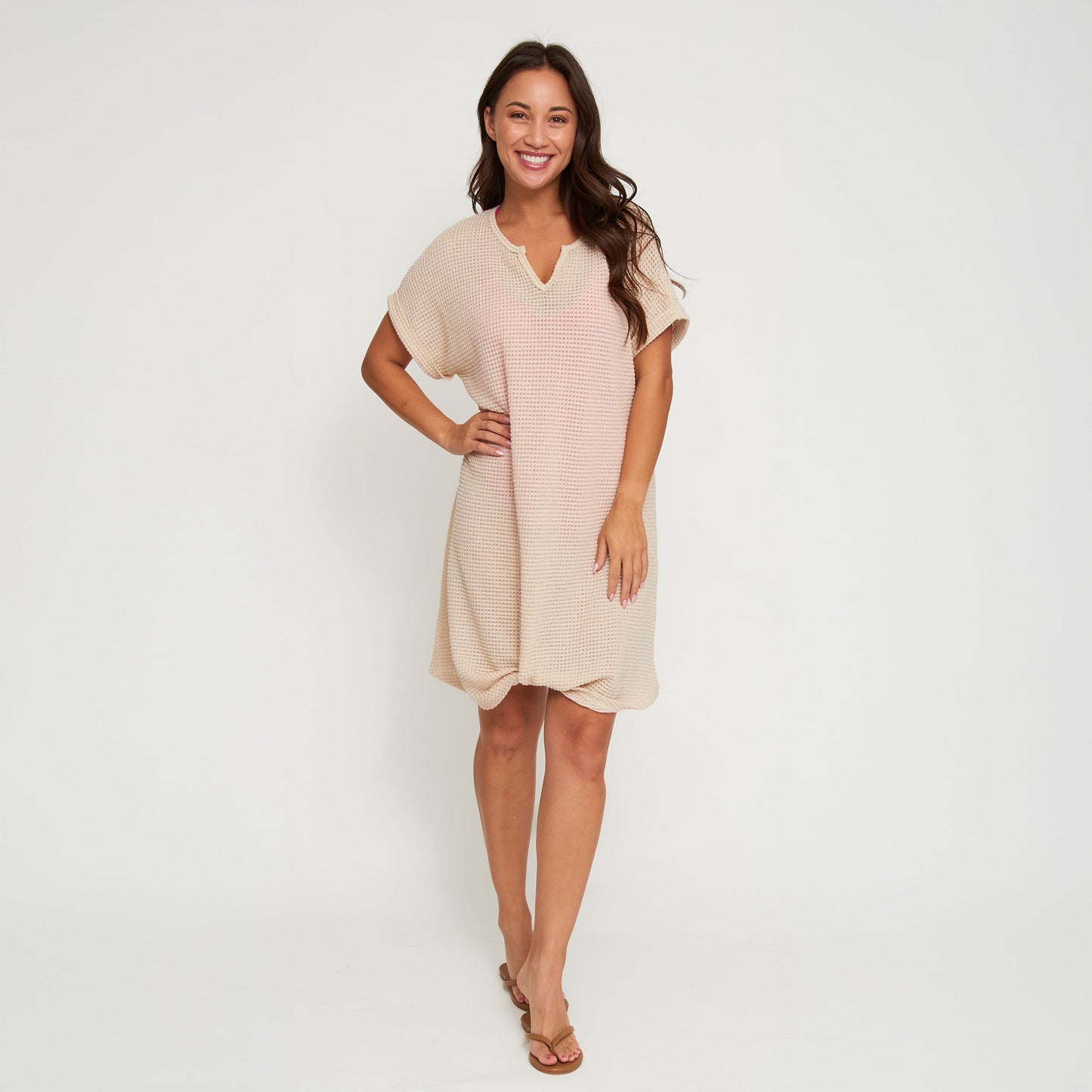 Rue Waffle Knit Cover Up Beach Dress