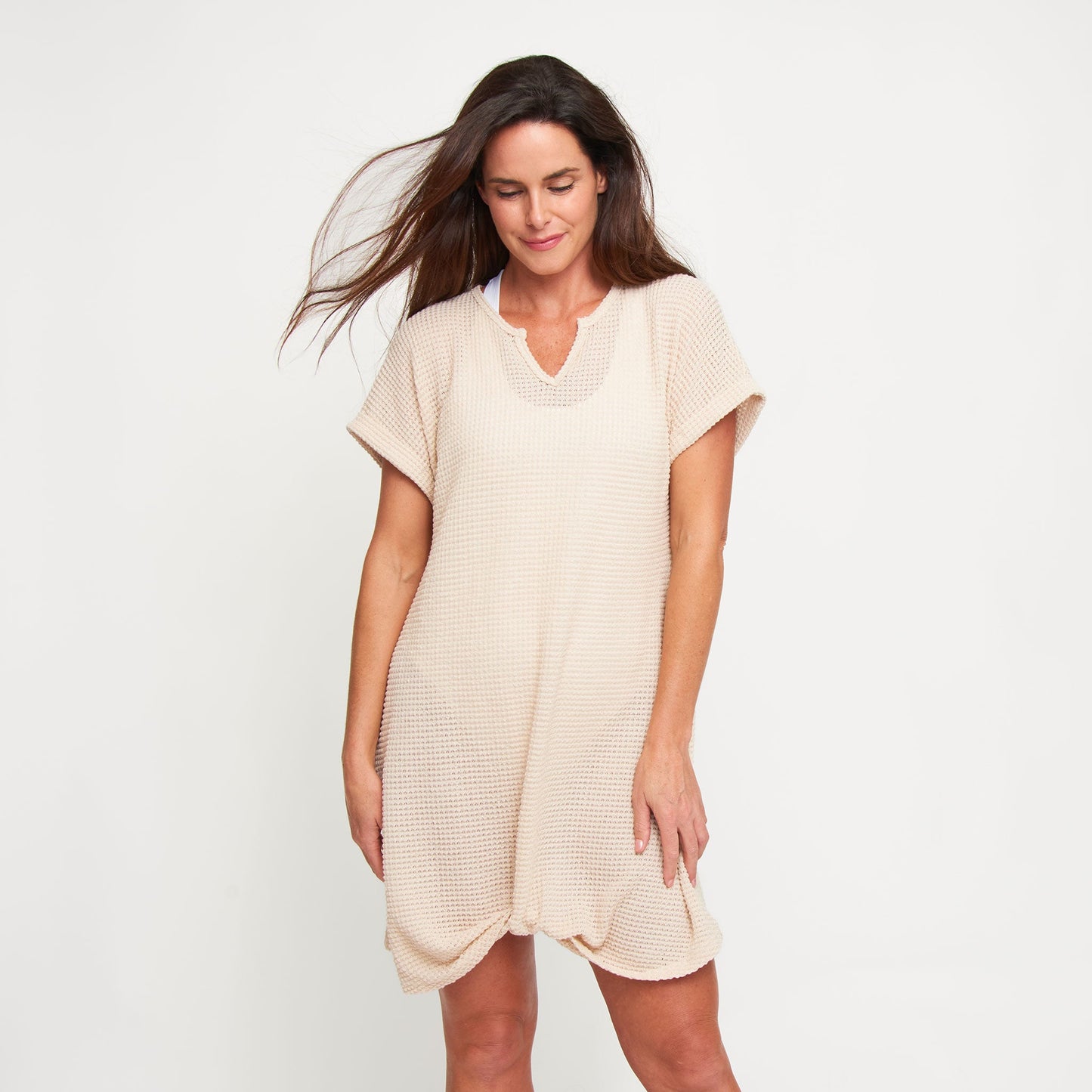 Rue Waffle Knit Cover Up Beach Dress