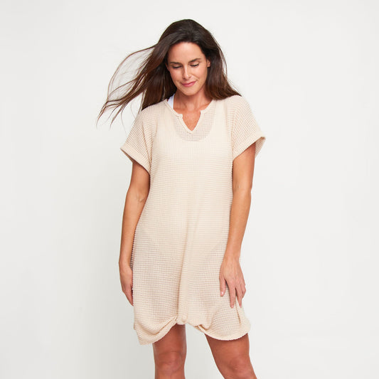 Rue Waffle Knit Cover Up Beach Dress