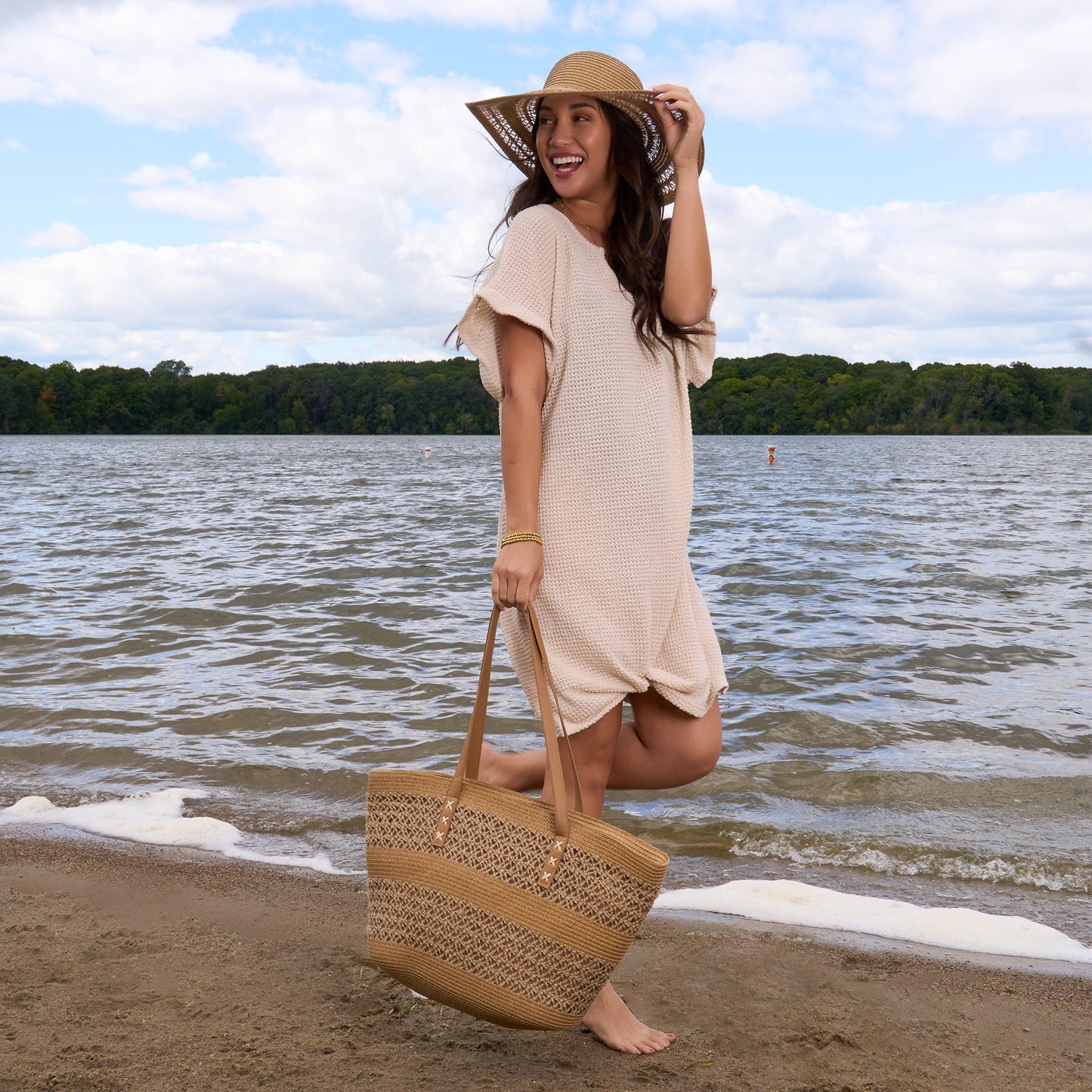 Rue Waffle Knit Cover Up Beach Dress