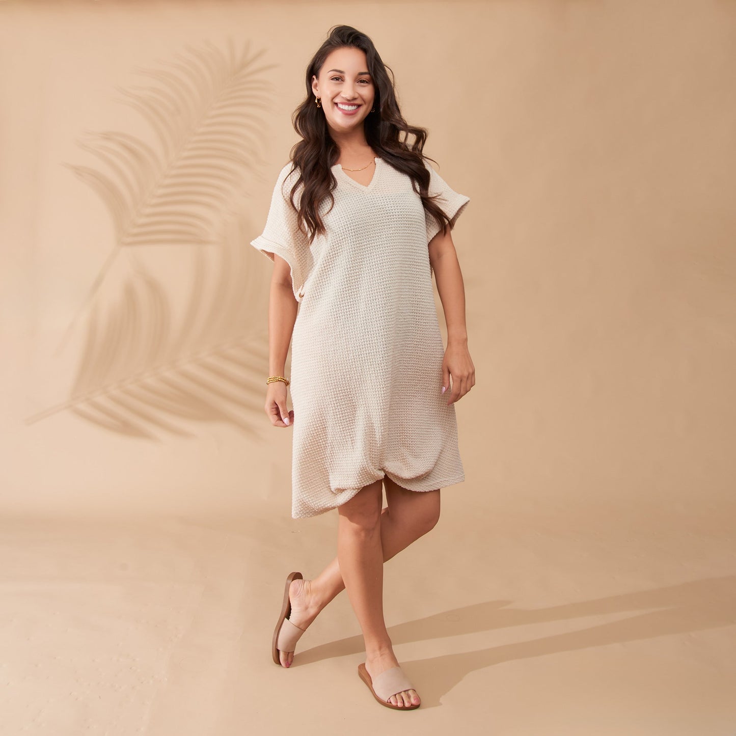 Rue Waffle Knit Cover Up Beach Dress