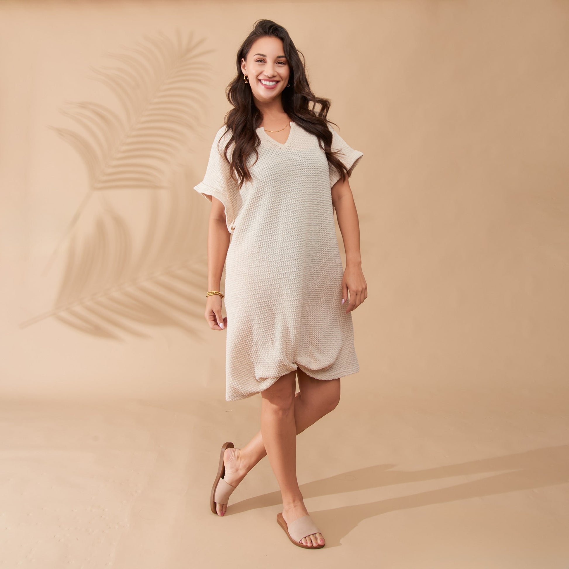 Rue Waffle Knit Cover Up Beach Dress