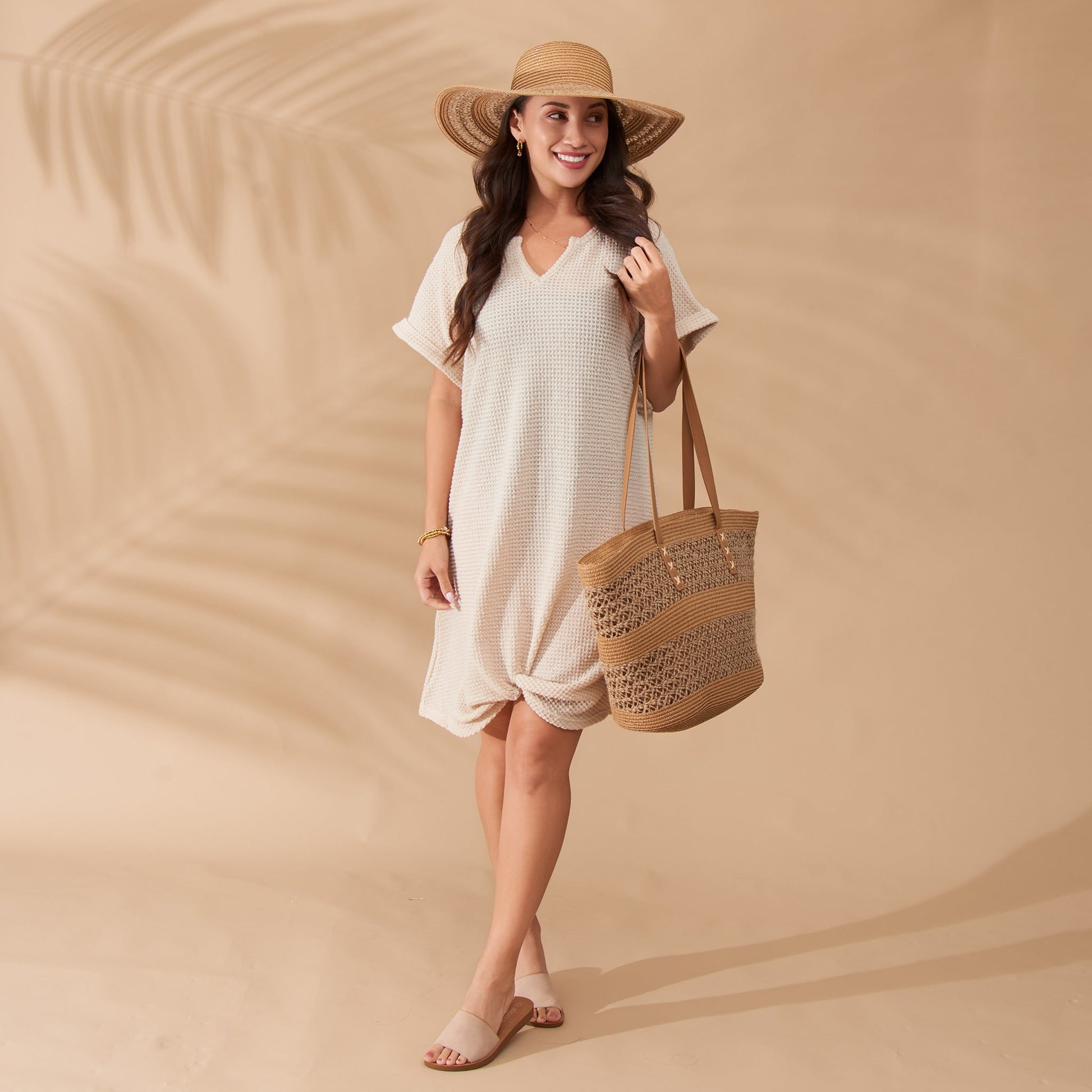 Rue Waffle Knit Cover Up Beach Dress