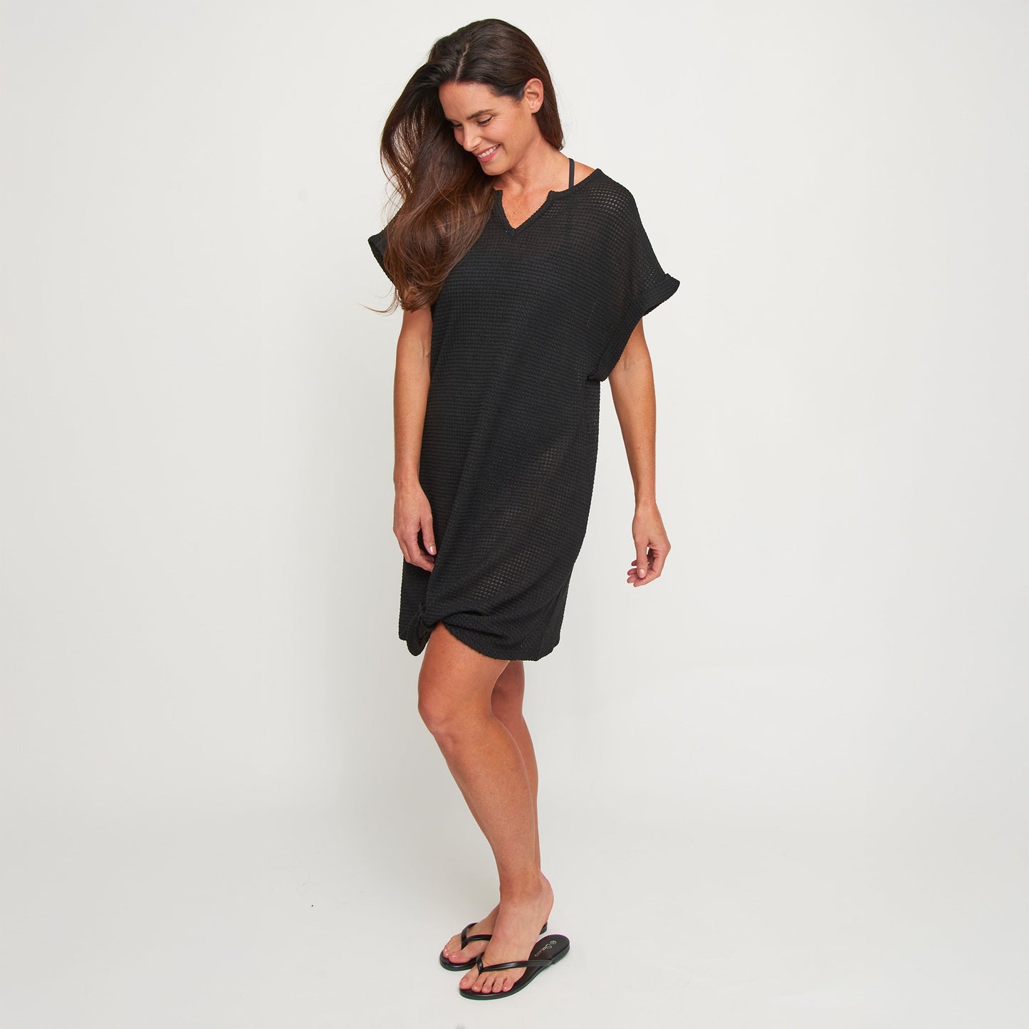 Rue Waffle Knit Cover Up Beach Dress