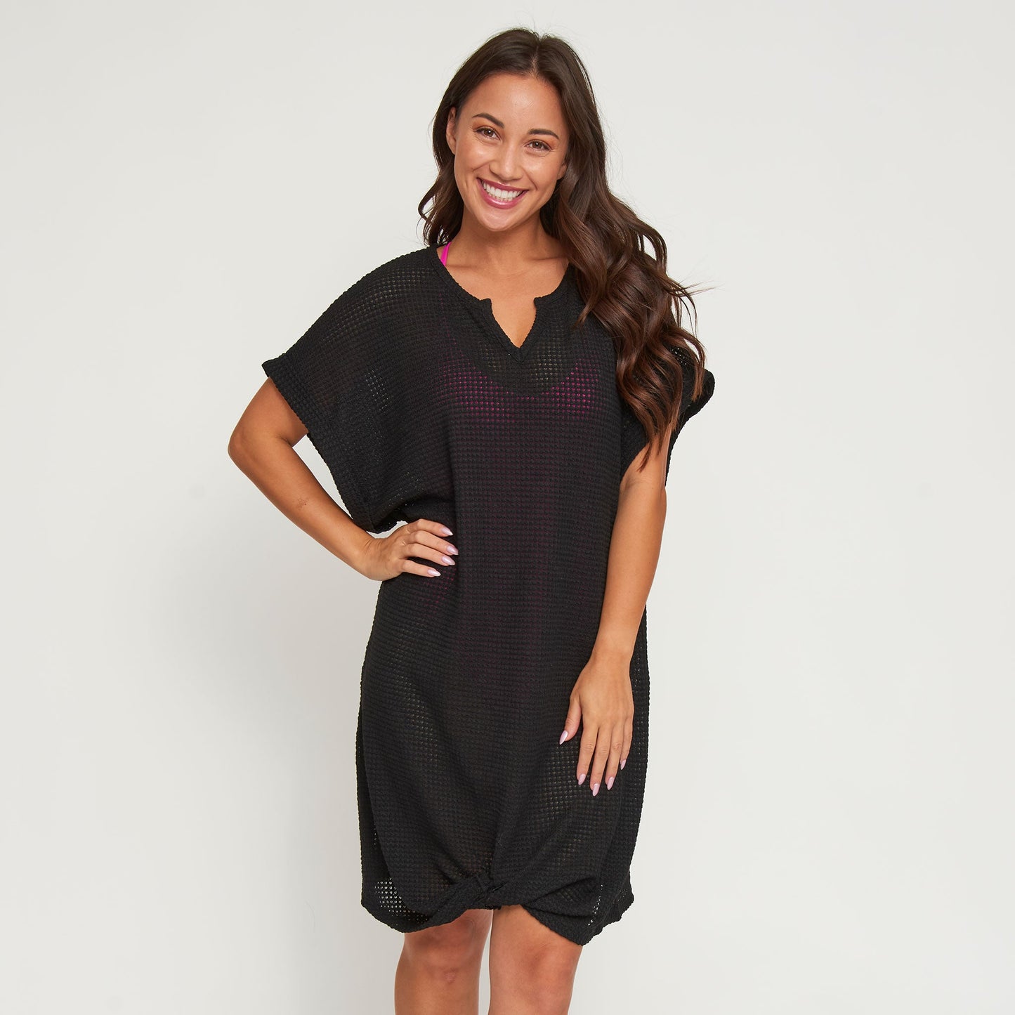 Rue Waffle Knit Cover Up Beach Dress