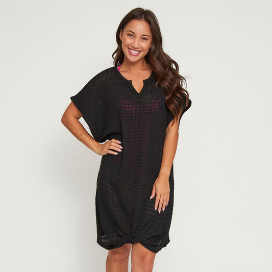 Rue Waffle Knit Cover Up Beach Dress
