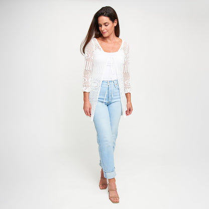 Brie Crochet Front Tie Cardigan