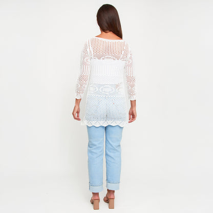 Brie Crochet Front Tie Cardigan