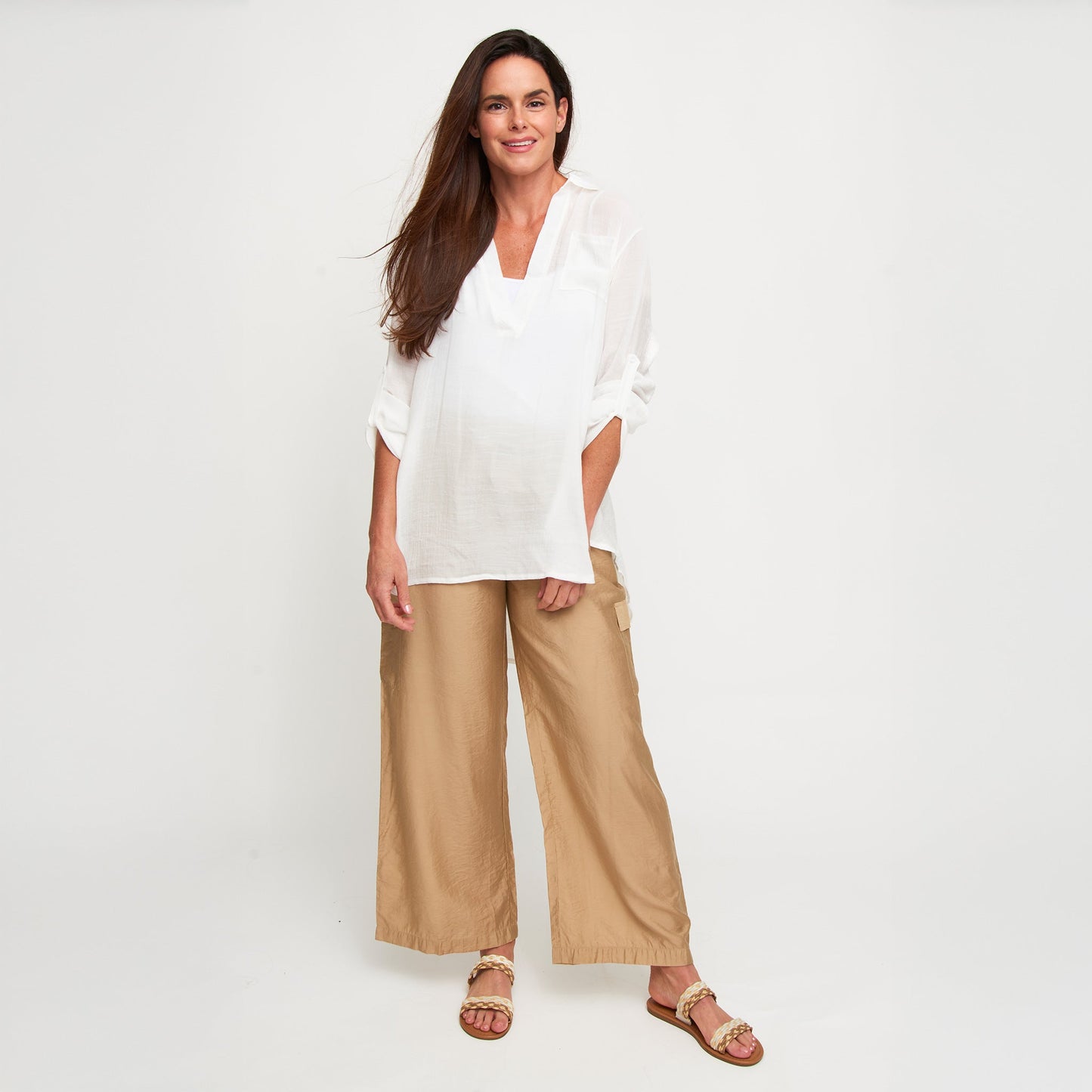 Lila Deep V-Neck Cover Up Shirt