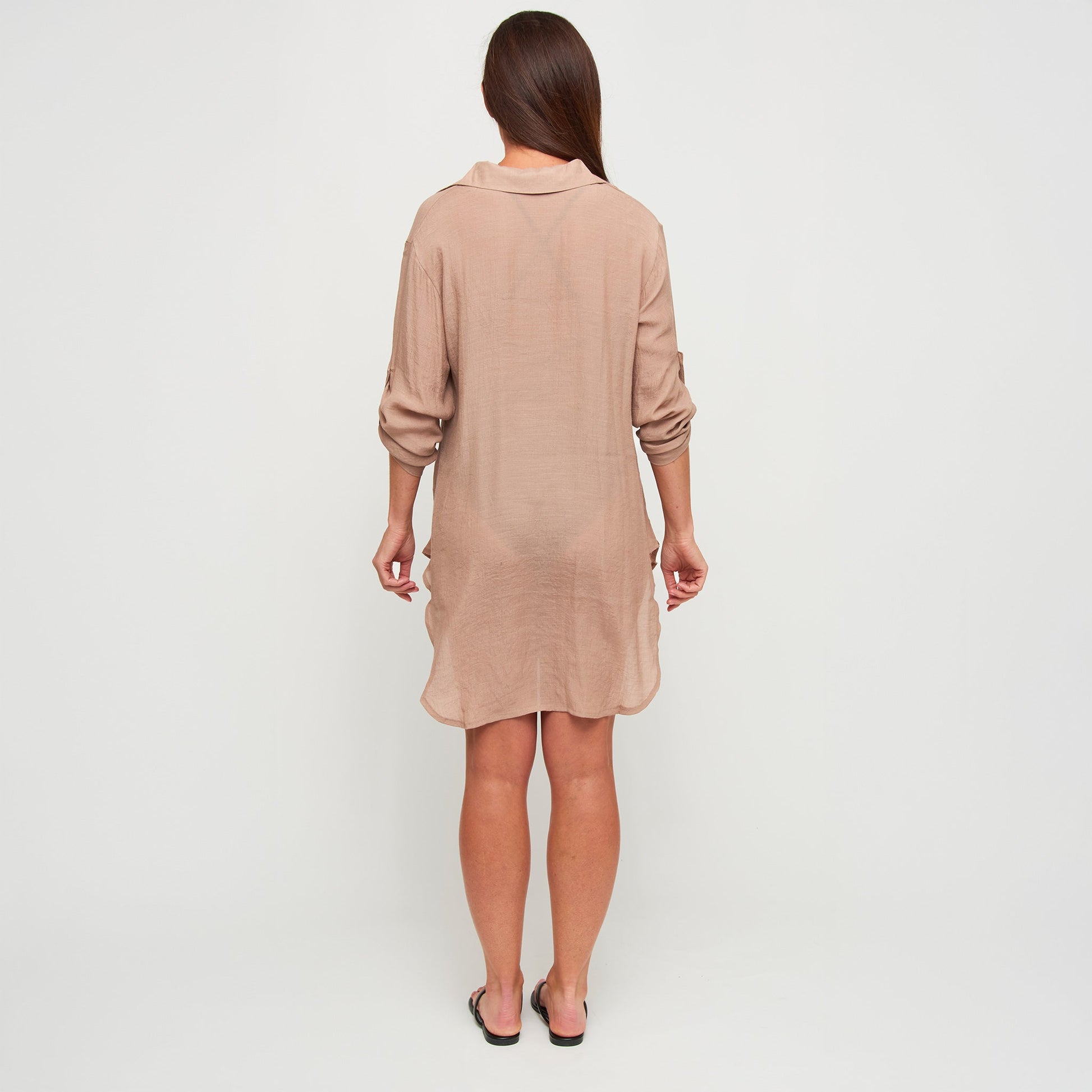 Lila Deep V-Neck Cover Up Shirt