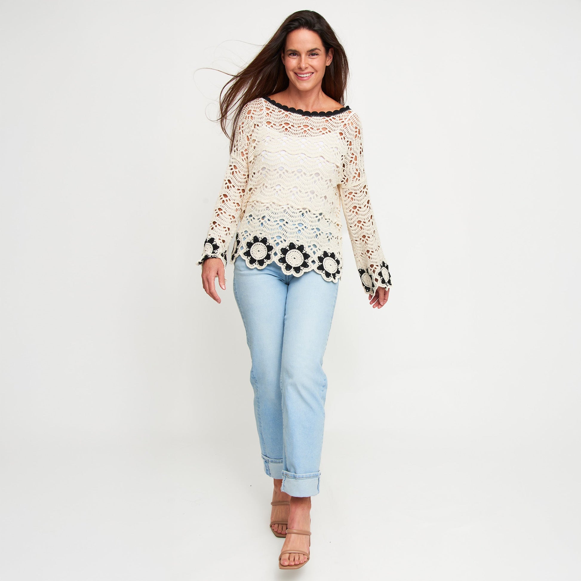 Faye Floral Crochet Sweater