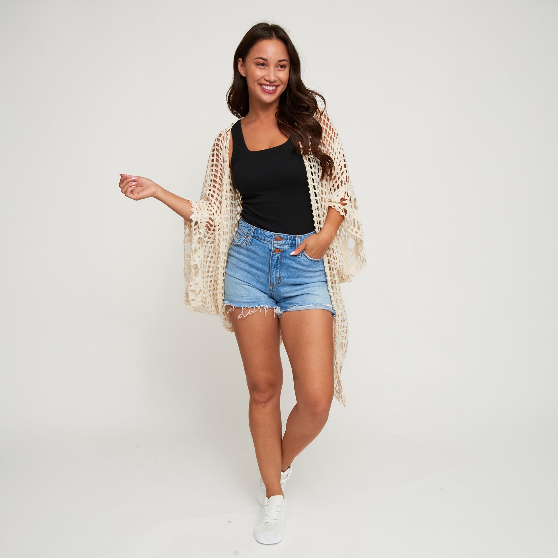 Iris Crochet Open Knit Cardigan