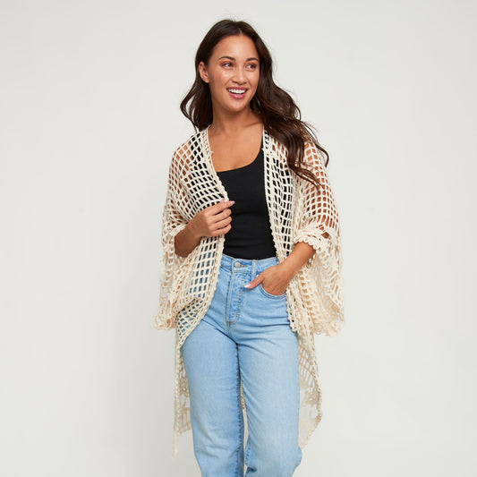 Iris Crochet Open Knit Cardigan