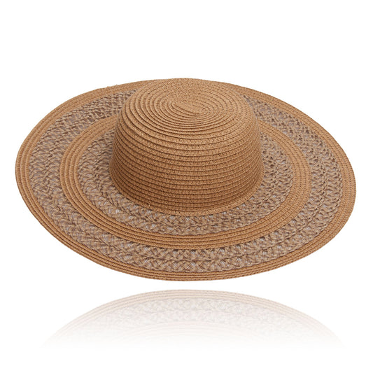 Katen Two Tone Woven Wide Brim Sunhat