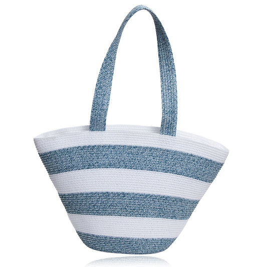 Sarai Two Tone Woven Tote Bag