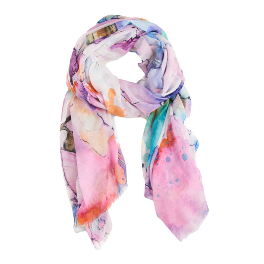 Jaden Watercolor Floral Lightweight Scarf