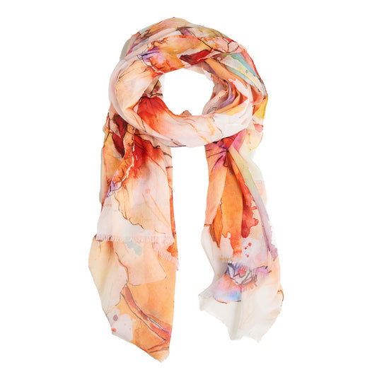 Jaden Watercolor Floral Lightweight Scarf