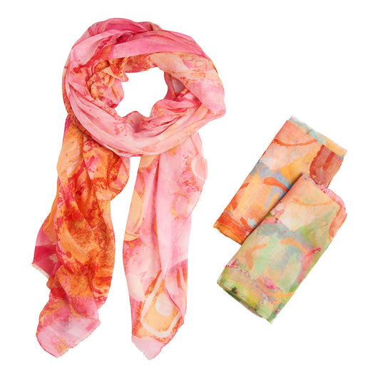 6 Piece Tilly Abstract Garden Lightweight Scarf Assortment