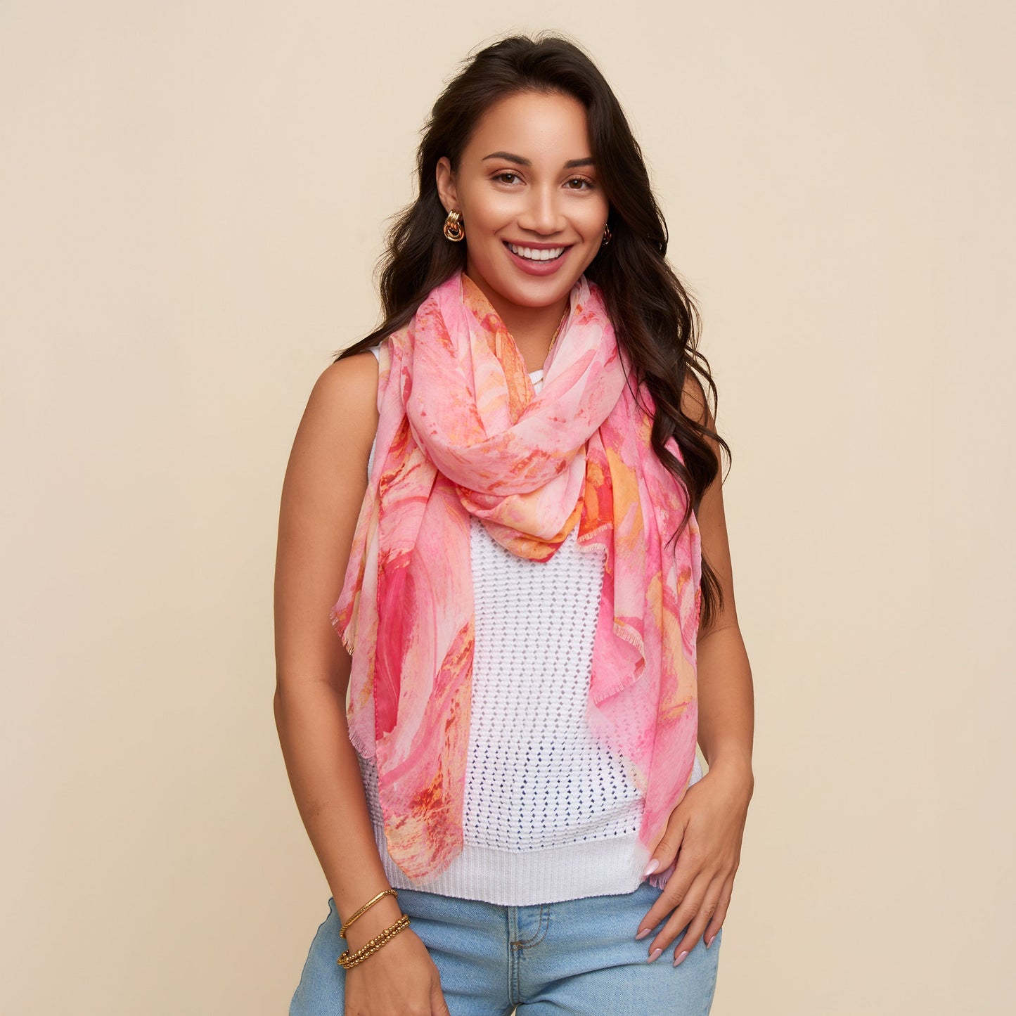 Tilly Abstract Garden Lightweight Scarf