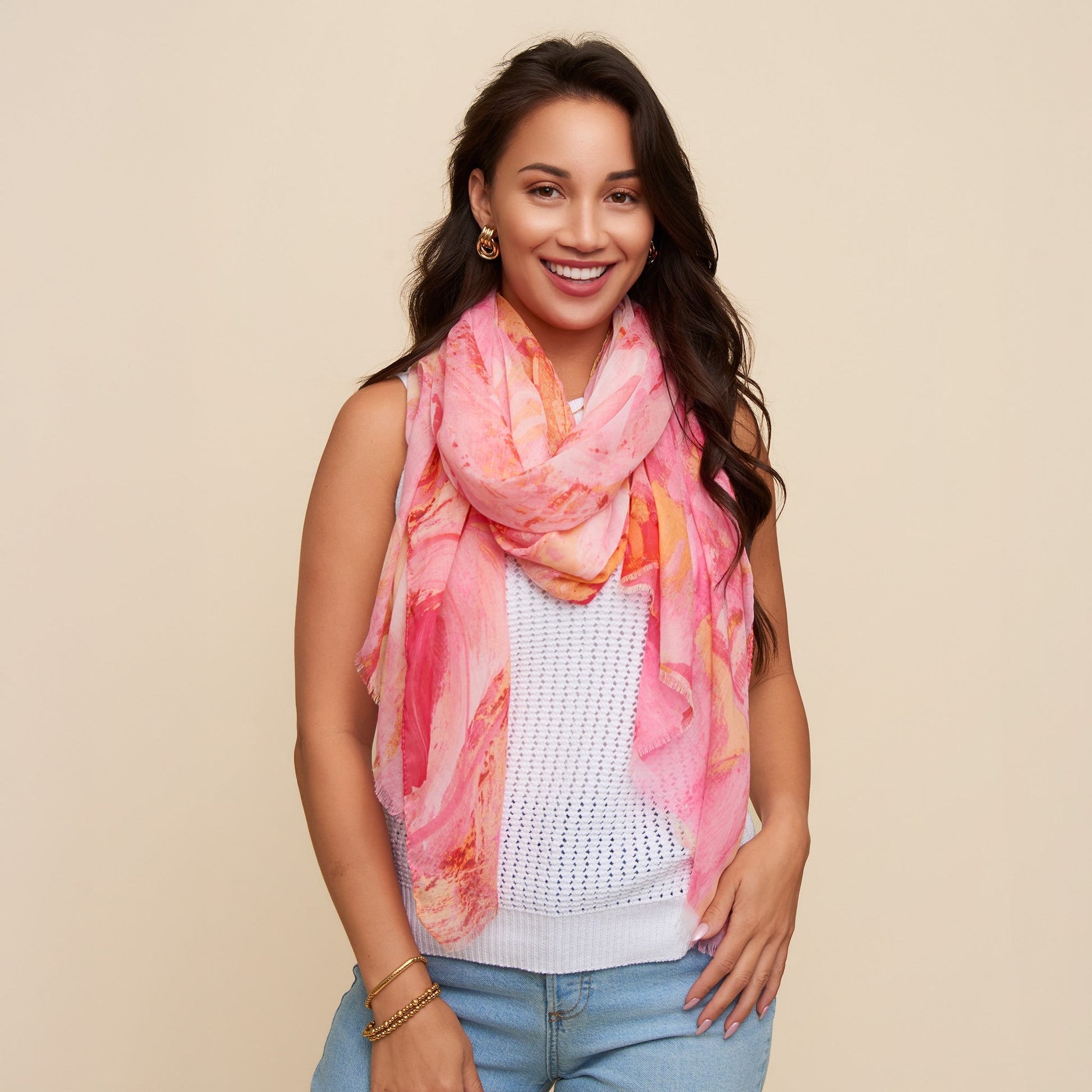 Tilly Abstract Garden Lightweight Scarf