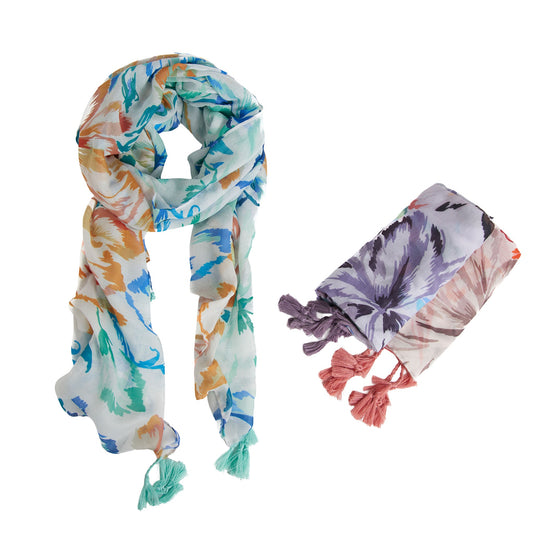 6 Piece Maylee Floral Lightweight Scarf Assortment