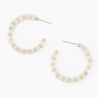 Nia Beaded C-Hoop Earrings