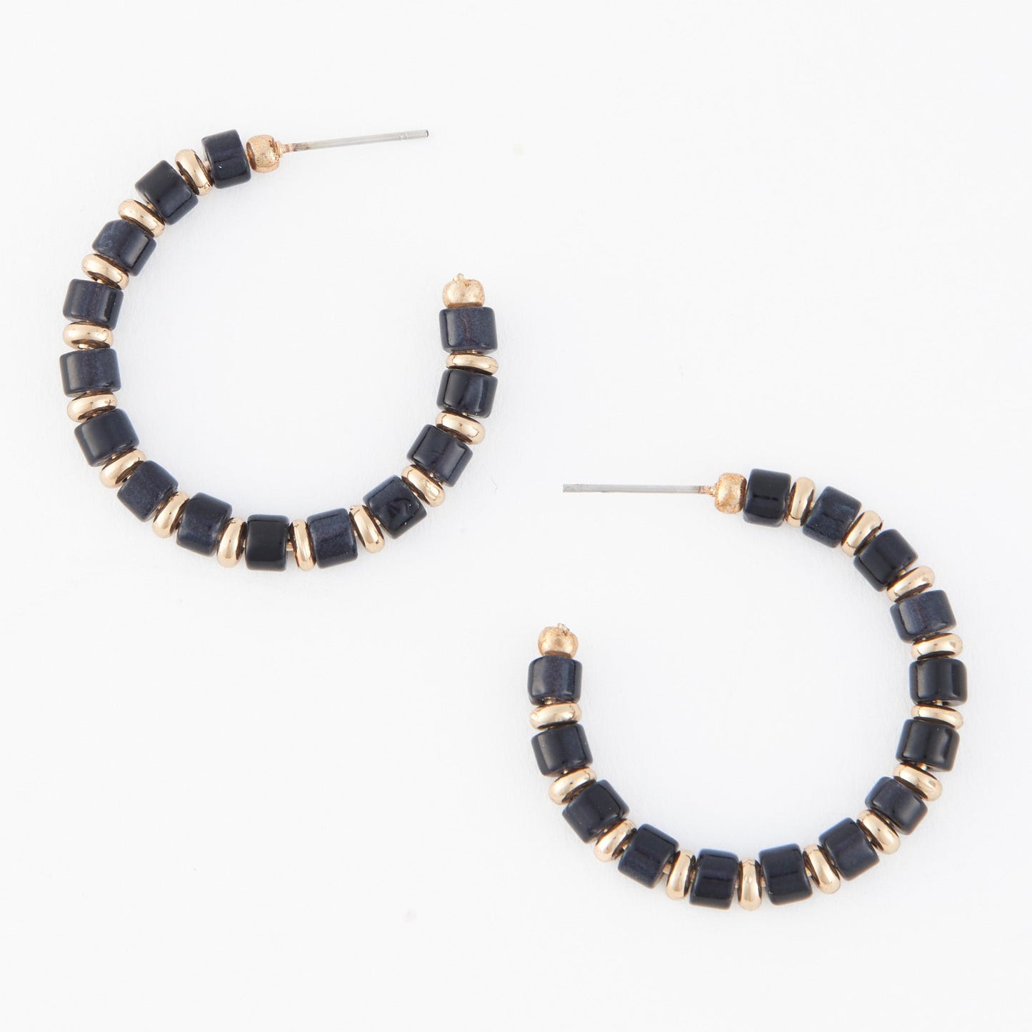 Nia Beaded C-Hoop Earrings