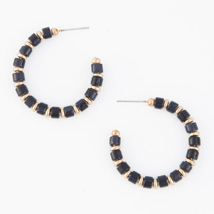 Nia Beaded C-Hoop Earrings