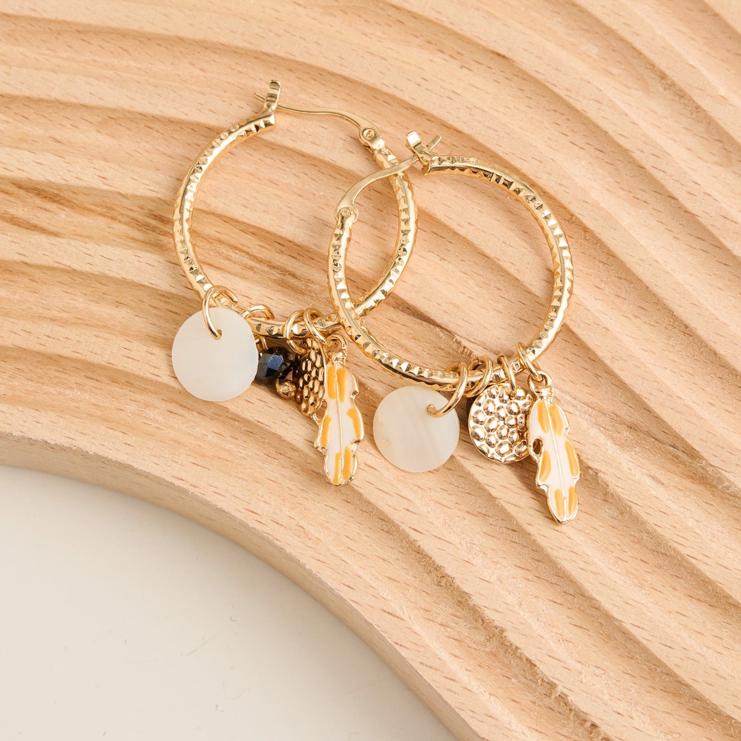 Gabby Multi Charm Hoop Earrings