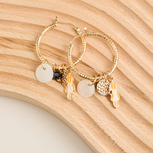 Gabby Multi Charm Hoop Earrings