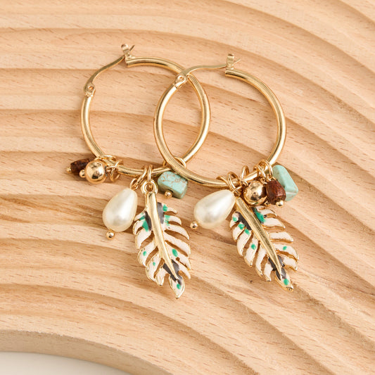 Gabby Multi Charm Hoop Earrings