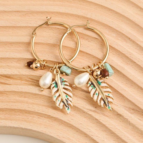 Gabby Multi Charm Hoop Earrings