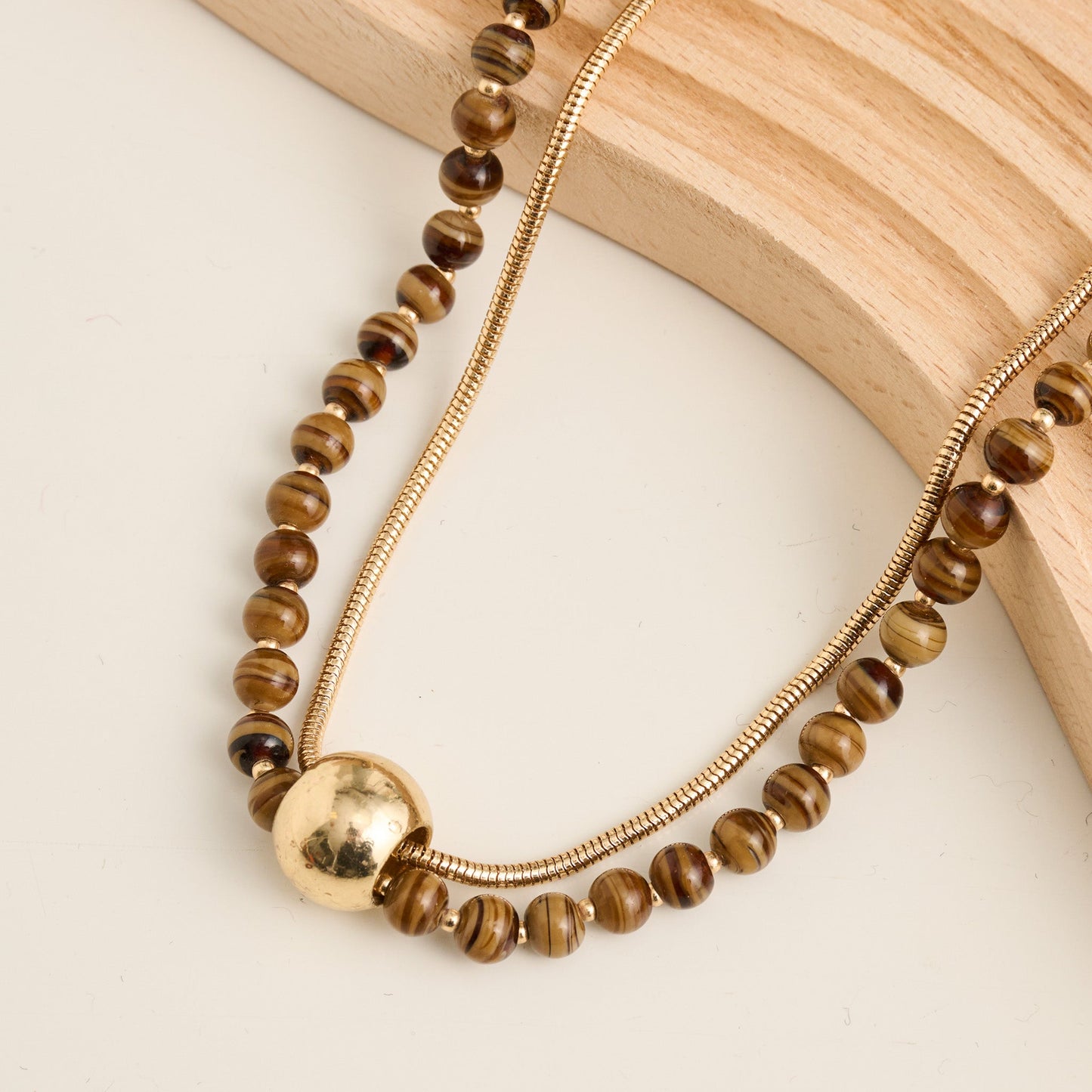 Arri Double Row Beaded Ball Necklace