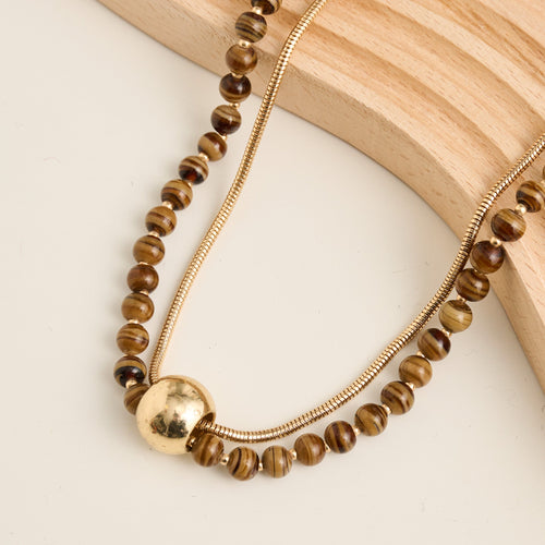 Arri Double Row Beaded Ball Necklace