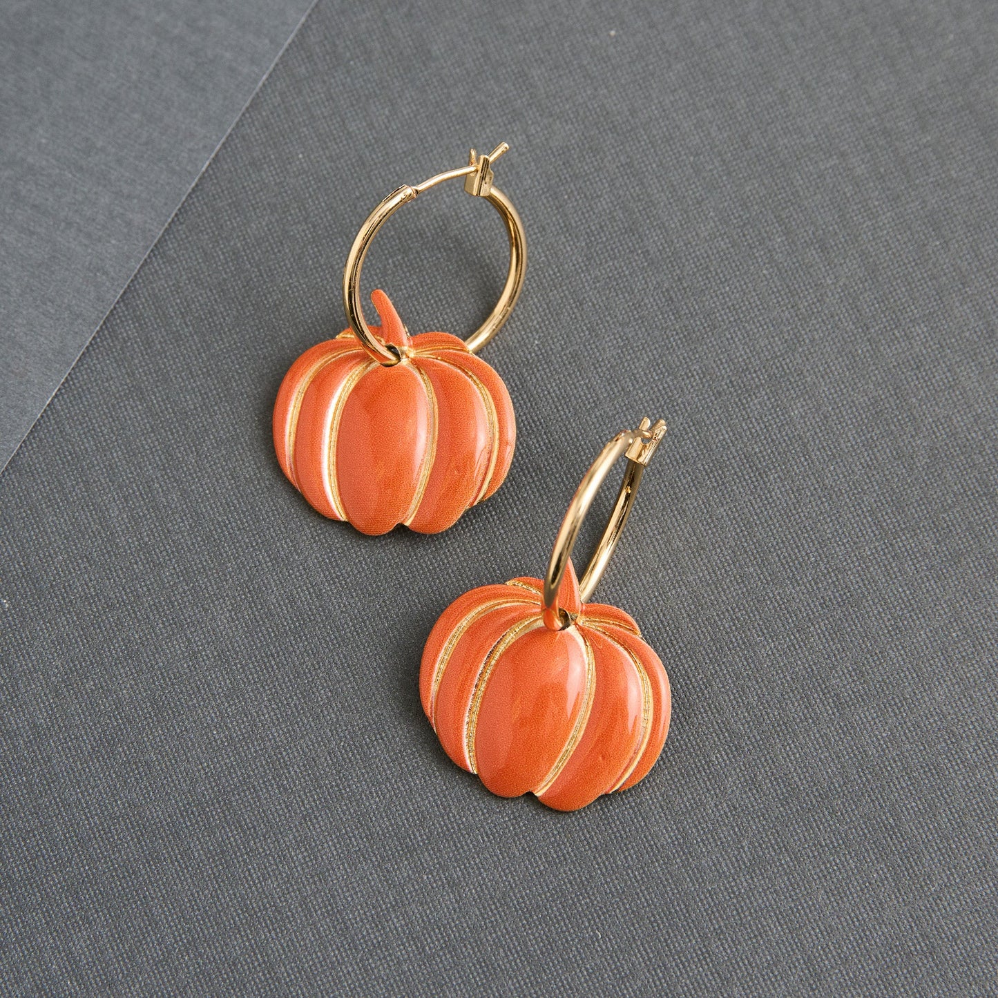 Pumpkin Hoop Earrings