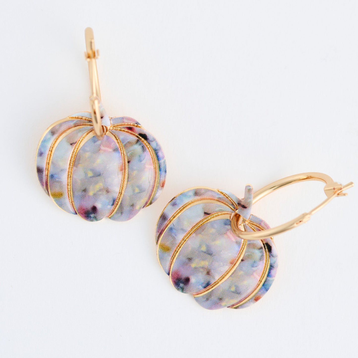 Floral Pumpkin Hoop Earrings