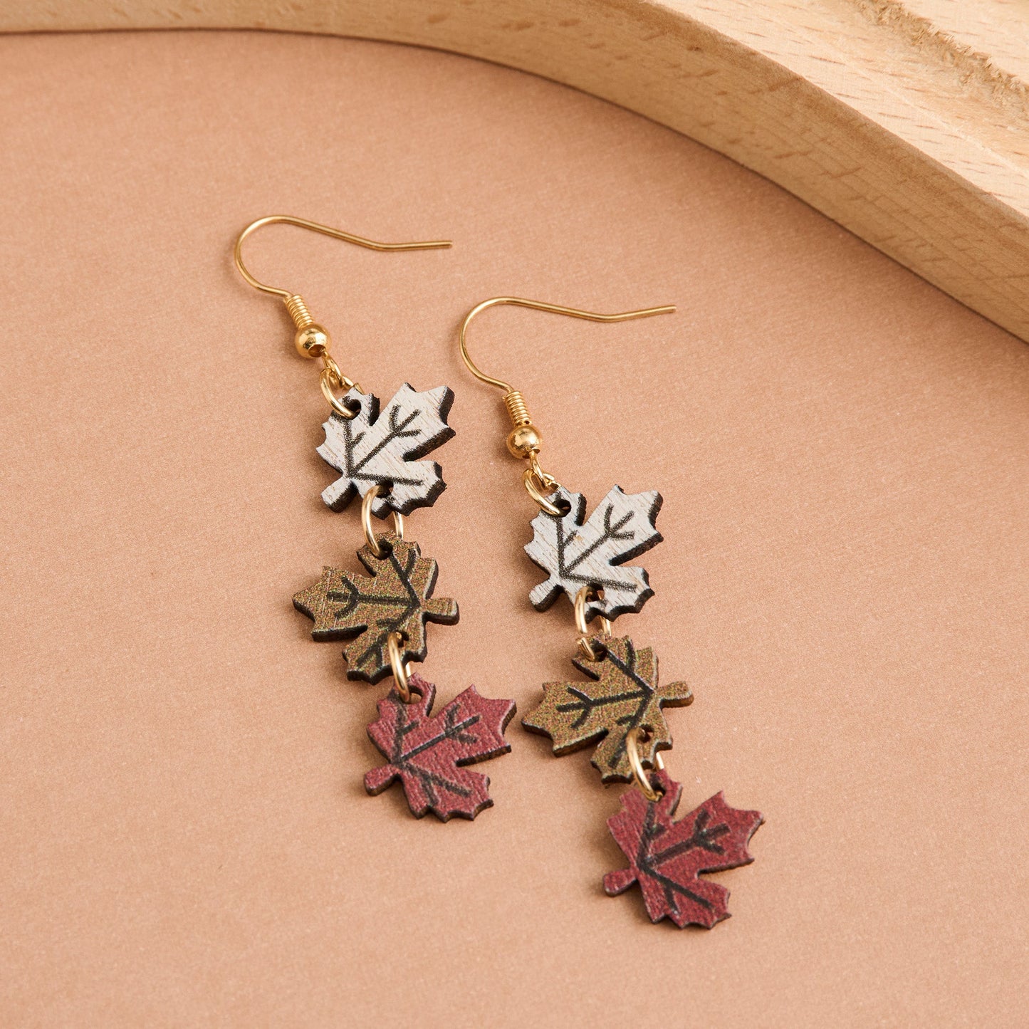Linked Maple Leaf Earrings