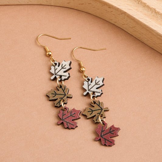 Linked Maple Leaf Earrings