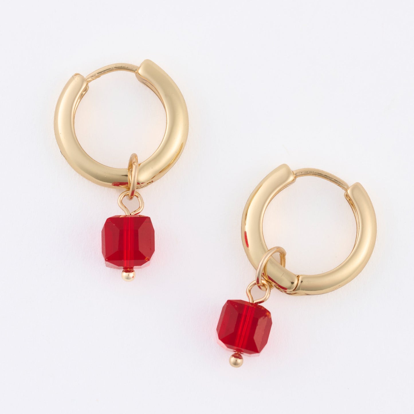 Holiday Gem Drop Hoop Earrings