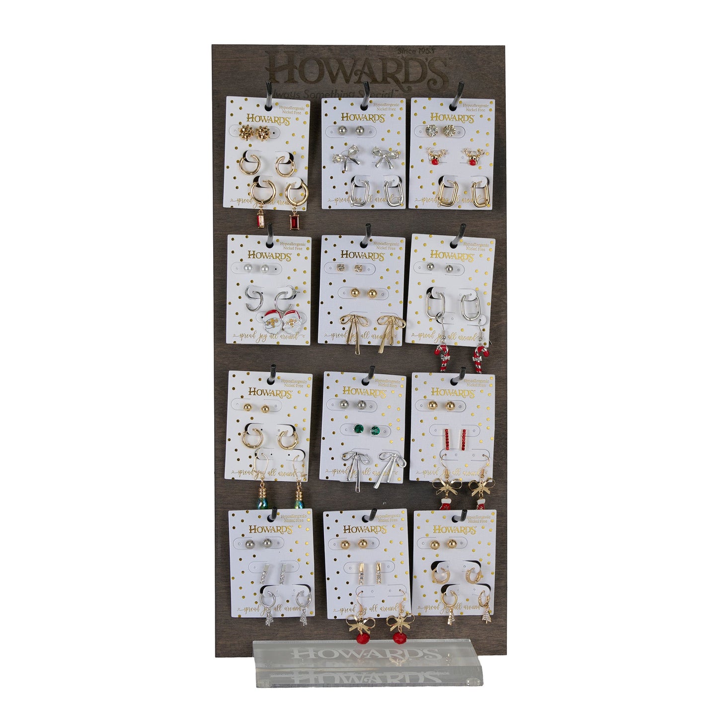 24 Piece Holiday Earring Trio Unit With Display
