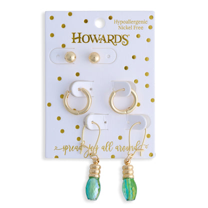 Holiday Christmas Lights Earring Trio