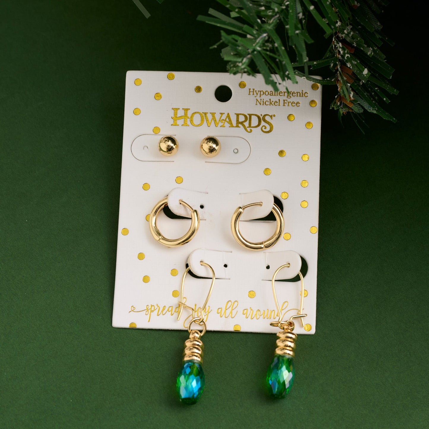 Holiday Christmas Lights Earring Trio