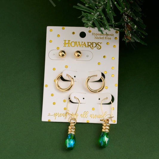Holiday Christmas Lights Earring Trio