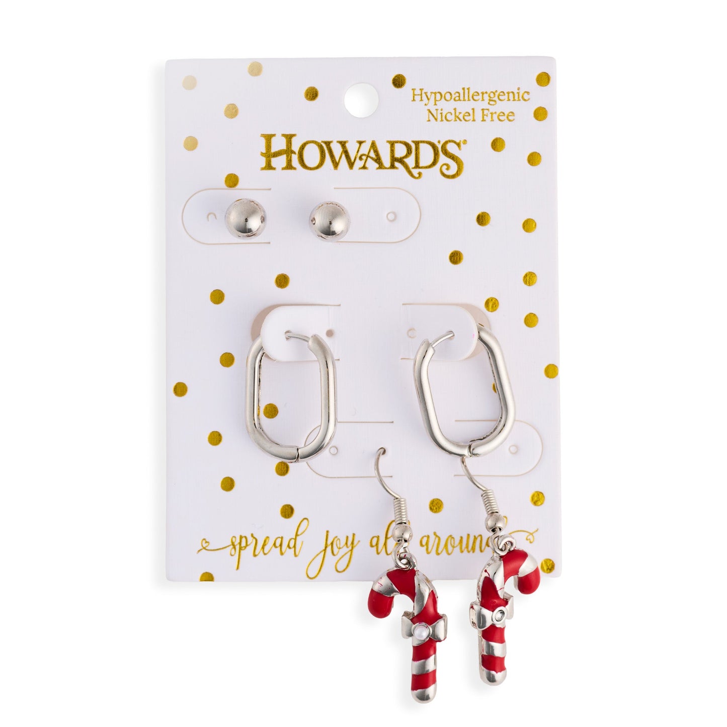 Holiday Candy Cane Earring Trio