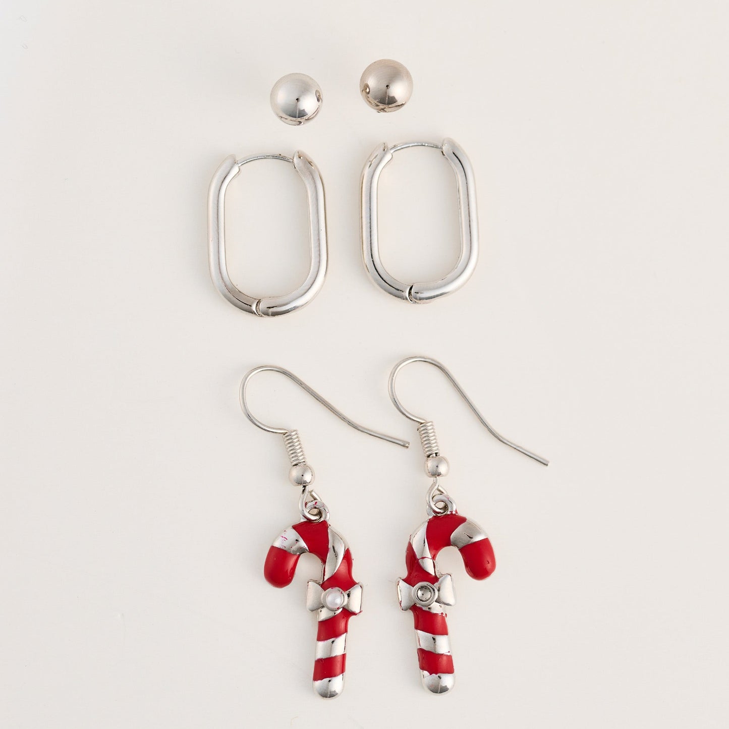 Holiday Candy Cane Earring Trio