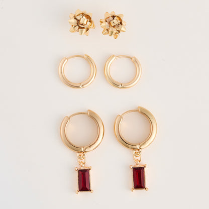 Holiday Present Earring Trio