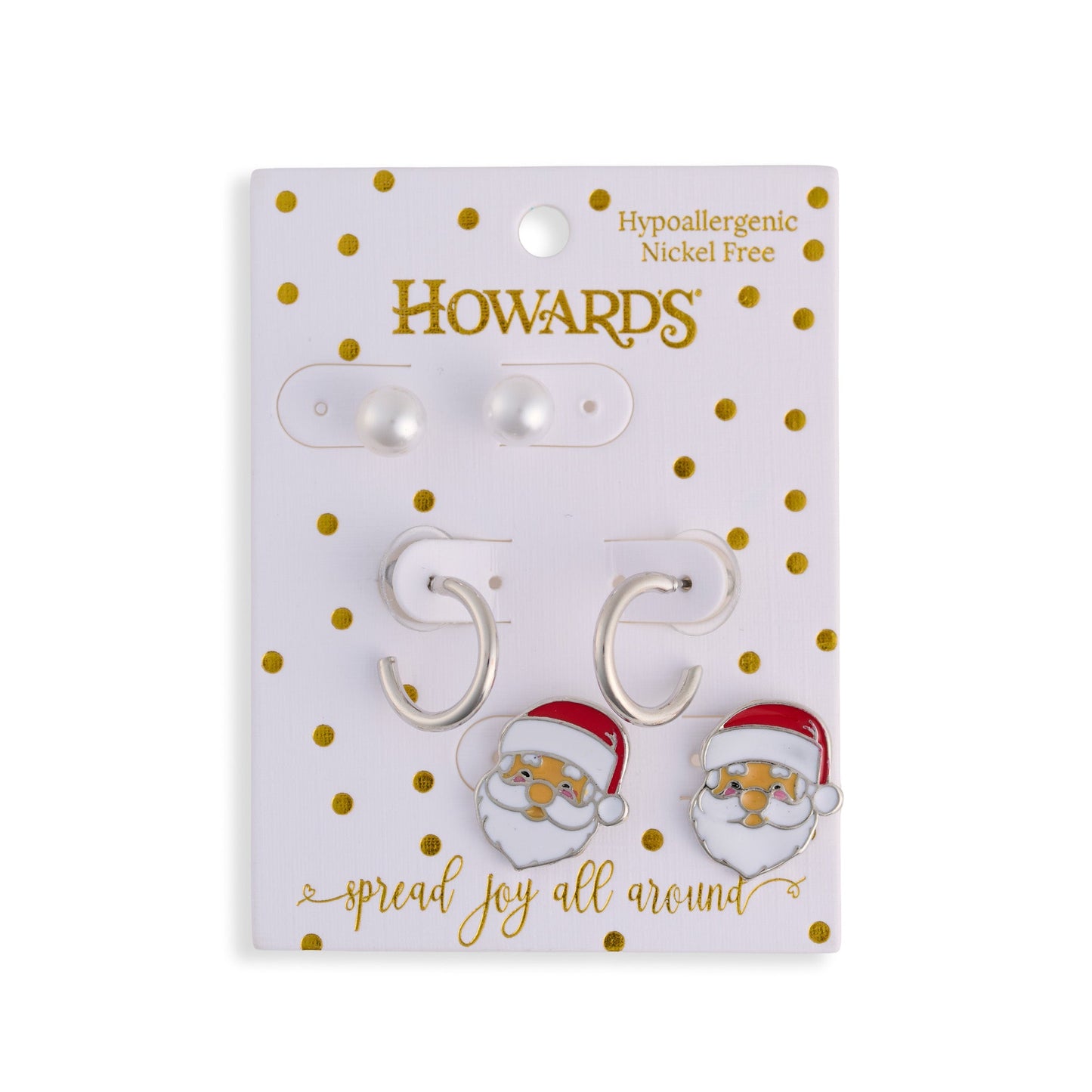 Holiday Santa Earring Trio