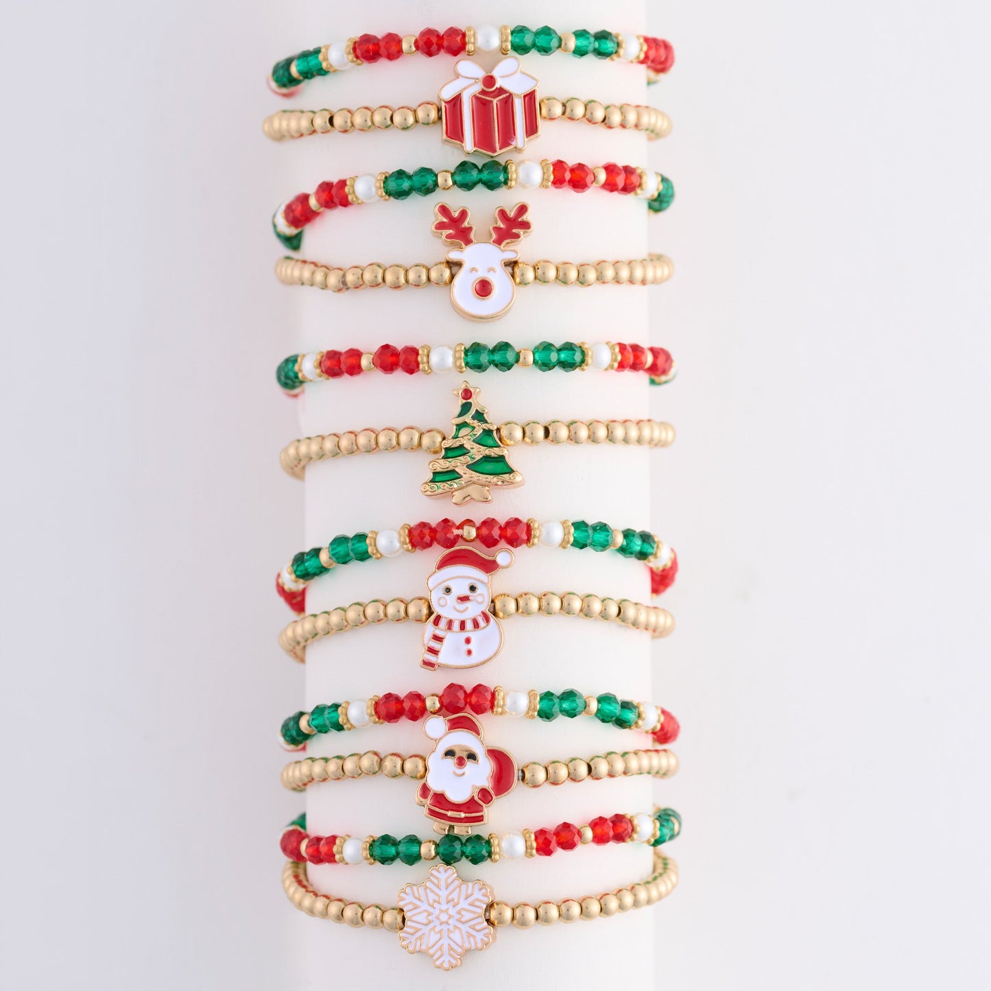 12 Piece Christmas Icon Stretch Bracelet Assortment