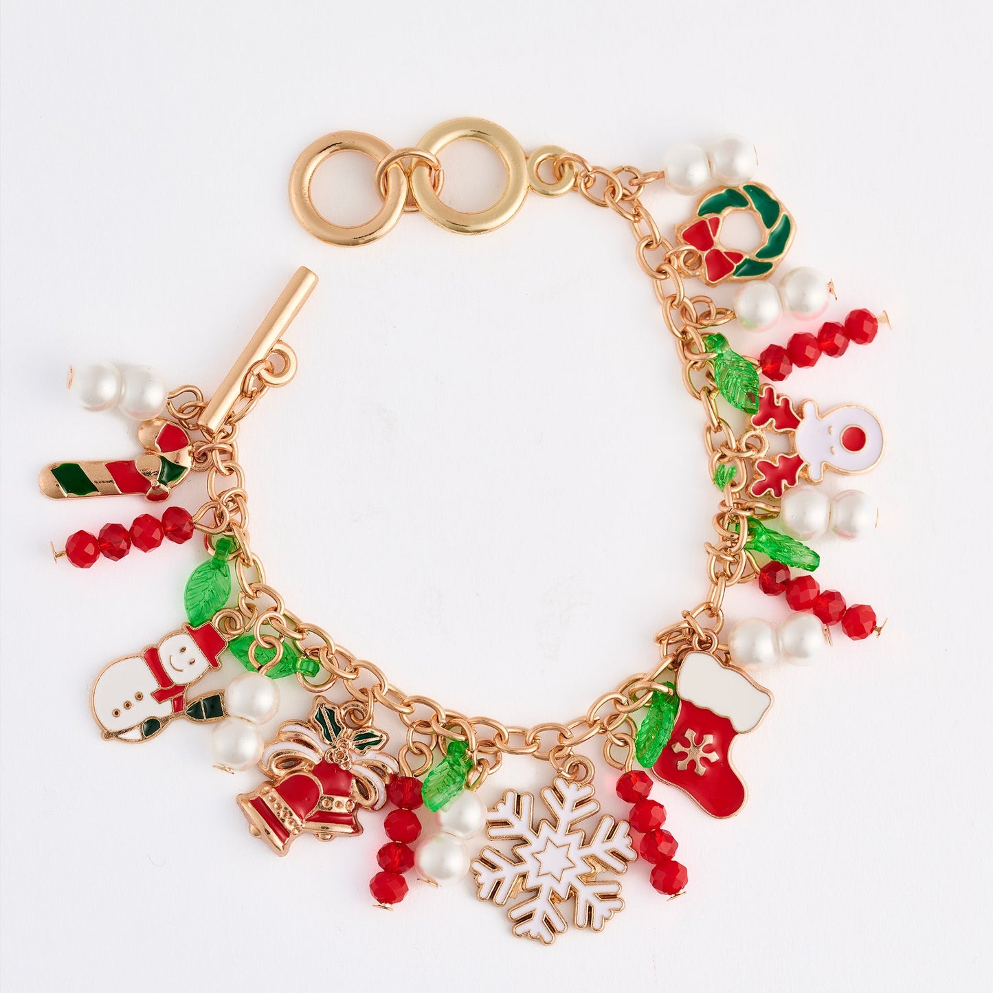 Holiday Multi Charm Toggle Bracelet