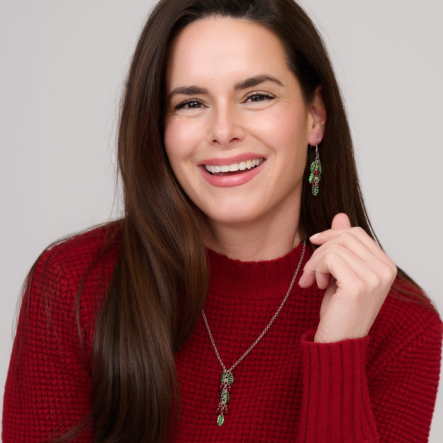 Holiday Poinsettia Pendant Necklace